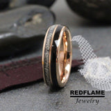Clothing Fabric Rose Gold Tungsten Carbide Rings - Custom Order