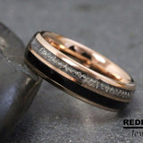 Clothing Fabric Rose Gold Tungsten Carbide Rings - Custom Order