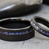 Meteorite Nebula guitar string Black Tungsten Carbide Rings - Custom Order