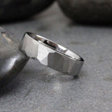 Silver Grey Hammer Tungsten Carbide Ring  2,4,6 mm