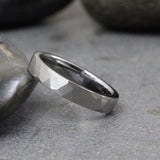 Silver Grey Hammer Tungsten Carbide Ring  2,4,6 mm