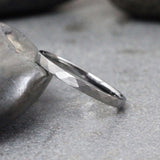 Silver Grey Hammer Tungsten Carbide Ring  2,4,6 mm
