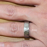 Silver Grey Hammer Tungsten Carbide Ring  2,4,6 mm