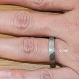 Silver Grey Hammer Tungsten Carbide Ring  2,4,6 mm