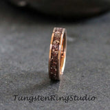 Pink Morganite Rose Gold Tungsten Carbide Ring 4mm 6 mm 8mm