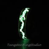 Lightning Glow Ring  Koa Wood Tungsten Carbide Ring
