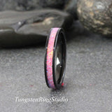 Orchid Opal Black Tungsten Carbide Ring 4 mm