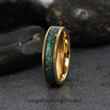 Hazel Eye Inspiration Yellow Gold Tungsten Carbide Ring Set