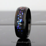 Meteorite Nebula Black Tungsten Ring 8mm